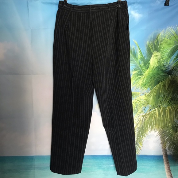 Norm Thompson Pinstriped Pants 12 Petite Beautiful - Picture 6 of 14